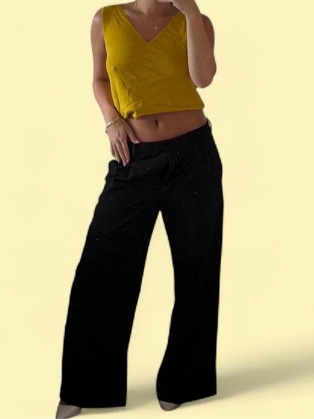 Aritzia mustard top